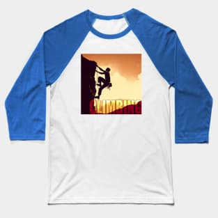 Rock Climbing Silhouette Baseball T-Shirt